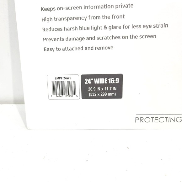 24" Privacy Screen Filter for Monitor 16:9 Anti-Glare Anti-Scratch Protector - Picture 6 of 10